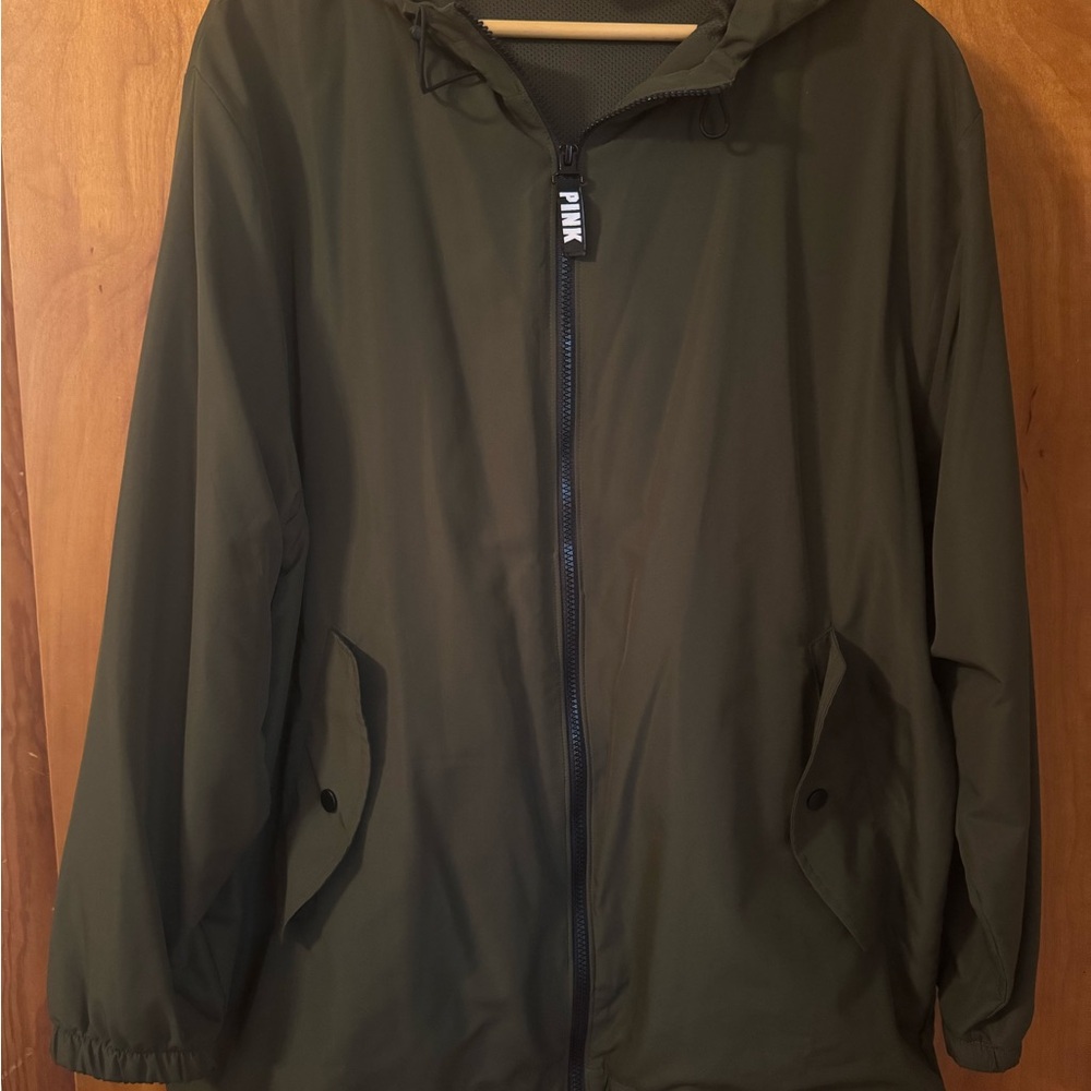 PINK Victoria's Secret Dark Green Raincoat